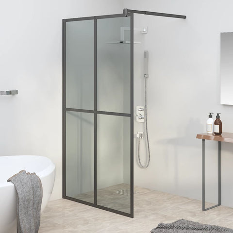 Walk-in Shower Screen 100x195cm Dark Tempered Glass 151886