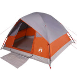 Family Tent Dome 6-Person Grey and Orange Waterproof 94705