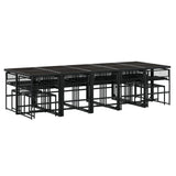 15 Piece Garden Dining Set Black Poly Rattan 3295056