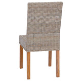Dining Chair 2 pcs Solid Mahogany Wood Kubu Grey 42012420