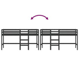 ZNTS Kids' Loft Bed without Mattress with Ladder Black 80x200 cm 835888