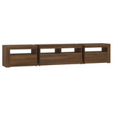 TV Cabinet with LED Lights Brown Oak 210x35x40 cm 3152737