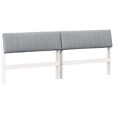 Upholstered Headboard Light Grey 200 cm Solid Pine Wood 879213