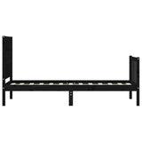 Bed Frame without Mattress Black Small Single Solid Wood Pine 3192390