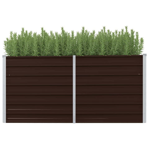 ZNTS Garden Raised Bed Brown 160x40x77 cm Galvanised Steel 45717