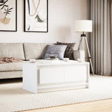 Coffee Table with LED Lights White Engineered Wood 851984