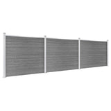 Fence Panel Set WPC 526x146 cm Grey 3070456