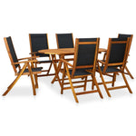 ZNTS 7 Piece Outdoor Dining Set Solid Acacia Wood 41748