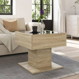 Coffee Table with LED Sonoma Oak 50x50x45 cm Engineered Wood 847527