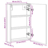 Bathroom Mirror Cabinet Artisan Oak 40 x 10.5 x 60.5 cm 889030