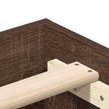 Bed Frame No Mattress Brown Oak 135x190 cm Double Engineered Wood 861072