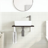 Basin Shelf Wall Mounted Steel and Solid Wood Oak 3302582