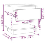 Bedside Cabinet Black 45x34x44 cm Engineered Wood 809514