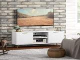 Modern TV Stand Cabinet for TVs up to 55", TV Unit with 2 Open Shelves and 2 Cabinets, Entertainment T3398P343173