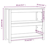 Book Cabinet Black 80x35x68 cm Solid Wood Pine 821678