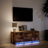 TV Cabinet with LED Smoked Oak 97x34x40 cm Engineered Wood 852240