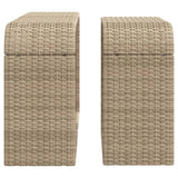Storage Shelves 2 pcs Beige Poly Rattan 366070