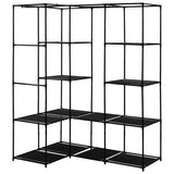 282449 Corner Wardrobe Black 130x87x169 cm