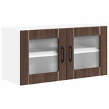 Wall Glass Cabinet LUCCA Brown Oak 80 x 31 x 40 cm 884952