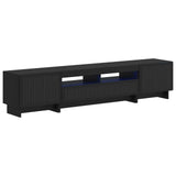 5 Piece LED TV Cabinet Black Engineered Wood 3416414
