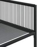 7 Piece Garden Dining Set Black Poly Rattan 3295049
