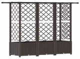 Raised Bed with Trellis and Roof Brown 163.5 x 40 x 138 cm PP 42032525
