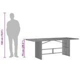 Garden Table with Acacia Wood Top Grey 190x80x75 cm Poly Rattan 365601
