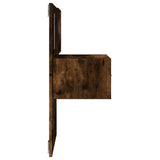 ZNTS Wall-mounted Bedside Cabinets with LED Lights 2 pcs Smoked Oak 848166