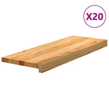 Stair Treads 20 pcs Light Brown 70x25x2 cm Solid Wood Oak 3283001