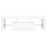 TV Cabinet with LED Lights White 120x35x40 cm 804346