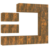 8 Piece TV Cabinet Set Smoked Oak Engineered Wood 3120293
