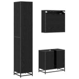 Bathroom Furniture Set 3 pcs Black Oak Engineered Wood 3402535