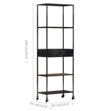Book Cabinet 60x35x180 cm Rough Mango Wood & Iron 323735