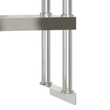 Kitchen Work Table with Overshelf 110x55x150 cm Stainless Steel 3208903