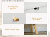 Chest of Drawers, 3-Drawer Storage Organiser Unit with Wood Legs for Bedroom, Living Room, White T3398P342984