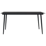 ZNTS 7 Piece Outdoor Dining Set PVC Rattan Black 3060216