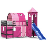 Kids' Loft Bed with Tower without Mattress Pink 80x200 cm 3207098