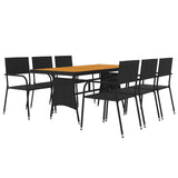 Outdoor Dining Set Black PE rattan, steel, solid acacia wood 3120106