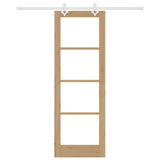 Sliding Door Natural 73.5 x 211 cm Solid Pine Wood and Glass 3332213