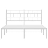 Metal Bed Frame without Mattress with Headboard White 120x190cm 355705