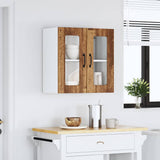 Kitchen Wall Cabinet with Glass Door Lucca Old Wood Engineered Wood 853915