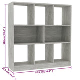 Book Cabinet Concrete Grey 97.5x29.5x100 cm Engineered Wood 800175