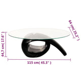 Coffee Table High gloss black Toughened glass, fiberglass Modern 240432