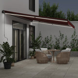 Manual Retractable Awning with LEDs Burgundy 500x350 cm 3215007