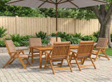7-Piece Garden Dining Set Natural Solid Acacia Wood 3434581