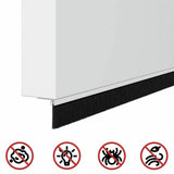 Screw-on Door Brush Seals 12 pcs White 100 cm Aluminium Alloy 42019554