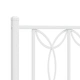 Metal Bed Frame without Mattress with Footboard White 90x190cm 376187