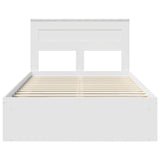 Bed Frame with Headboard White 120 x 190 cm Solid Pine Wood 3409775