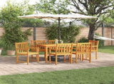 Garden Dining Set 7 pcs Brown Solid Acacia Wood 3375638