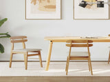 Dining Chair 2 pcs Natural and Light Solid Rubber Wood 42020512